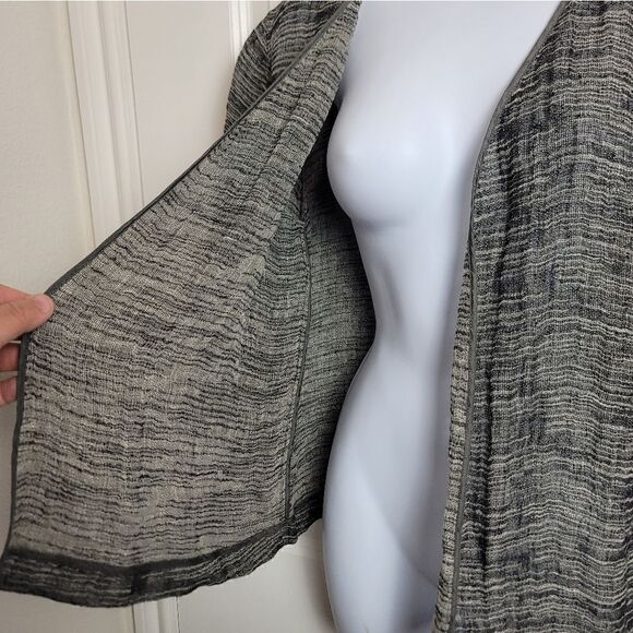EILEEN FISHER Linen Blend Loose Weave Open Front Cardigan - Picture 5 of 8
